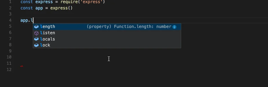 Intellisense autocomplete
