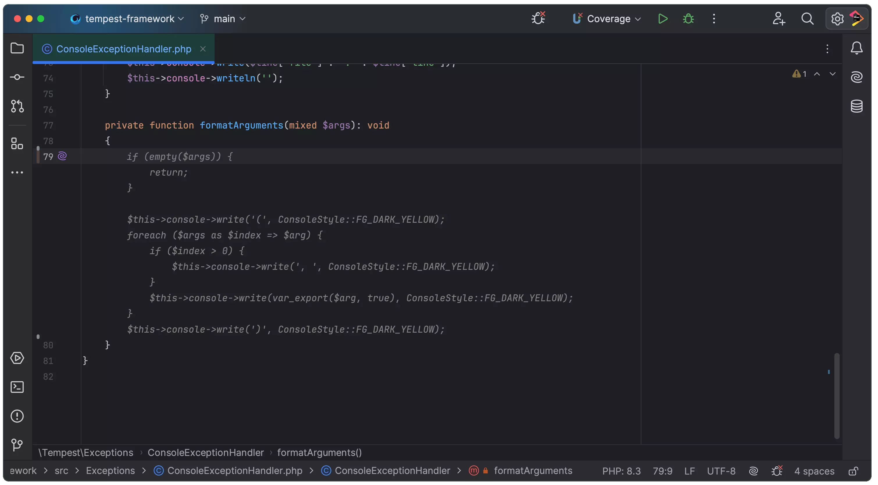 PHPStorm code completion of function body