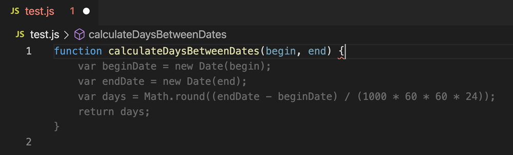 VSCode suggestion function body